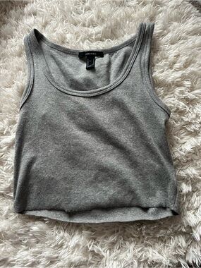 Forever 21 Heather Gray Cropped Tank Top